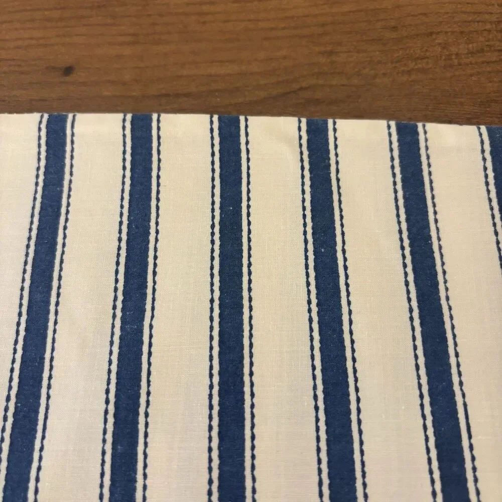 Ralph Lauren Vintage Ticking Stripe Pillowcase Blue White 100% Cotton USA Made